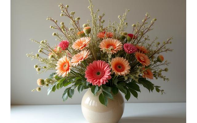 화전 가든스의 현대적이고 고급스러운 꽃다발