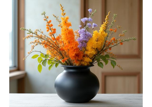 수강생 작품: 동양적인 화기에 담긴 한국화예 작품