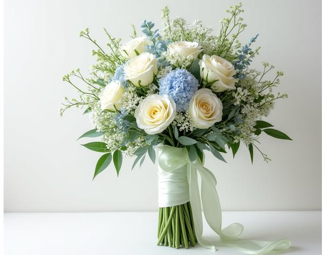 수강생 작품: 다양한 꽃으로 구성된 포트폴리오 부케