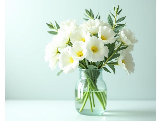 시원한 리시안셔스와 유칼립투스로 여름 느낌을 살린 꽃다발