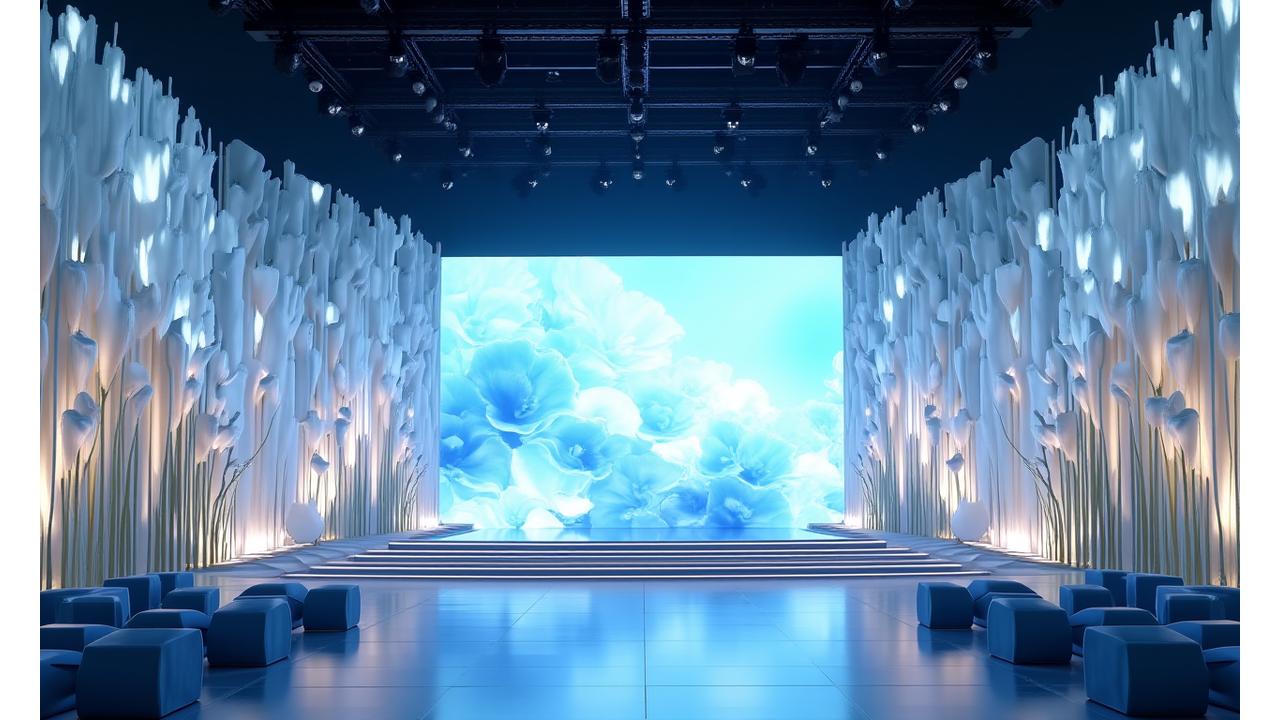 삼성 갤럭시 언팩 이벤트의 화려한 플라워 무대