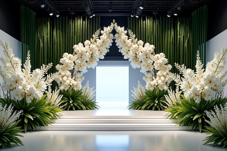 기업 컨퍼런스를 위한 화려한 플라워 연출