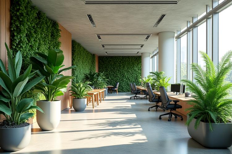 친환경 식물로 꾸며진 모던한 오피스