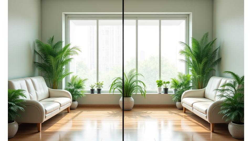 식물 인테리어 전후 종로 한의원의 대기실 비교 이미지