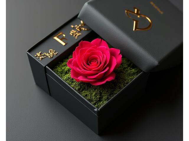 이름 이니셜로 장식된 프리저브드 플라워 박스