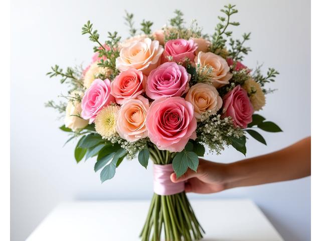 다양한 프리저브드 꽃으로 구성된 풍성하고 화려한 부케