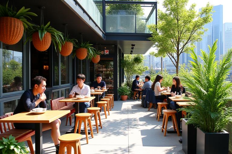 카페 테라스 정원, 야외 공간의 매력 증대