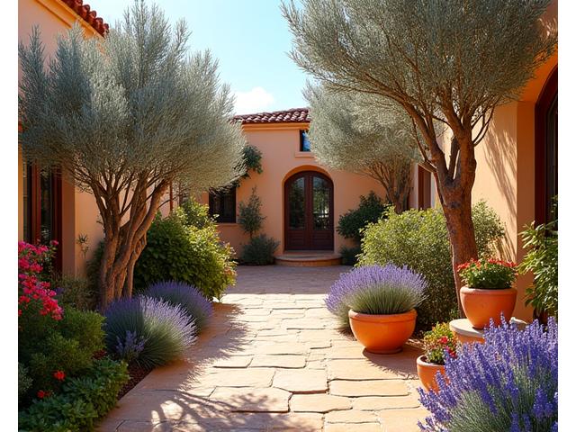 지중해 가든 디자인, 허브와 올리브 나무