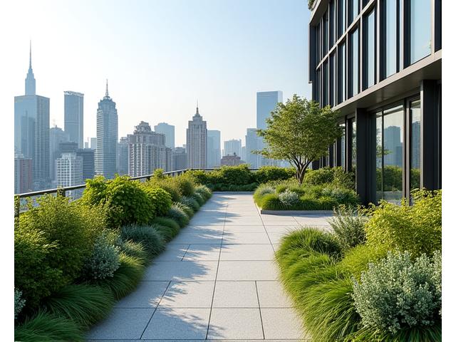 판교 오피스 옥상에 조성된 힐링 가든