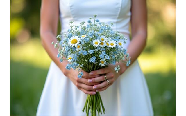 프리웨딩 촬영을 위한 아름다운 배경과 부케