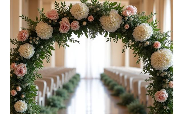 버진로드, 제단, 아치 등 화전 가든스의 예식장 공간 장식 서비스